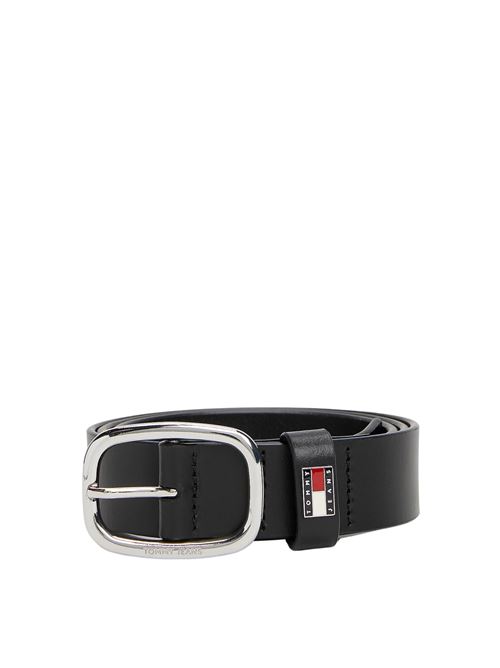 Cintura c/fibbia ovale nera Tommy Jeans | AW0AW15836BDS